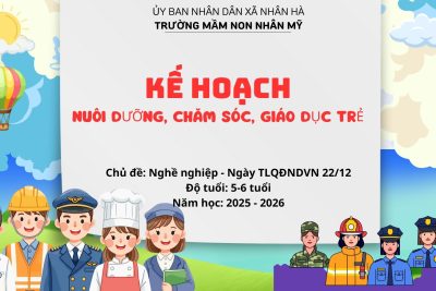 Kế hoạch nuôi dưỡng , chăm sóc, giáo dục trẻ chủ đề lớn: “Nghề nghiệp – Ngày thành lập Quân đội Nhân dân Việt Nam” – chủ đề nhánh tuần 3: “Các nghề dịch vụ” – Lớp B5 – Năm học: 2025 – 2026