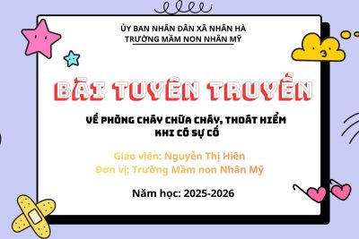 Bài tuyên truyền về: Phòng cháy, chữa cháy, thoát hiểm khi có sự cố – Giáo viên thực hiện: Nguyễn Thị Hiên